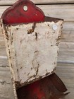 Antique Red White   Rust Colored Matchbox Holder Display Tobacco Match Box