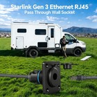 Rvspark Waterproof Pass Through Rj45 Wall Socket For Starlink Gen3  Black 