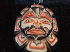 Northwest Coast Carved Moose Antler Pendant Warrior Mask Effigy  Wy-0126 09015