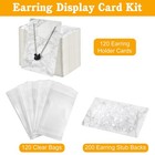 120 Pieces Earring Necklace Display Cards Jewelry Holder Cards With 200 Earri   