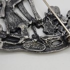 Vintage Lady Gardener Rhinestone Flower Pewter Figural Signed Danecraft Brooch