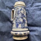 1890s White s Utica Pottery Barmaid   Dutch Councilman Cobalt Stoneware Stein