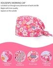 Womens Breathable Adjustable Surgical Scrub Cap With Side Buttons