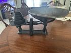 Fairbanks Scale  Cast Iron With Miscellaneous Weights And Scoop Tray Antique
