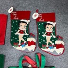 Lot Of 2 Rare Betty Boop Christmas Holiday Stocking Vtg 2002   Bag   Hand Towels