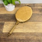 Antique French Louis Xvi Style Gold Gilded Wood Rococo Hand Mirror Fabric-backed