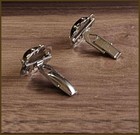New Pat  2 974 381 Unique Mens Cufflinks Jadeite-spinel  Silver  Tone  Vintage