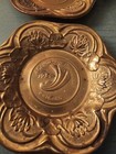 Antique Lot Of  6  1934 Chicago World s Fair Copper Coasters ashtrays-excellent