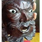 Vintage Antique Chinese Rosewood Mask Rare Handcraft Wall Hanging Fengshui 6  H