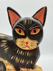 Wooden Cat Figurine Shelf Vintage Hand Carved Primitive Folk Art Indonesia 8   x5   