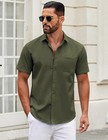 Mens Short Sleeve Casual Button Down Shirts Summer Untucked Dress Shirts
