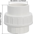 2  Pvc Union Coupling Pipe Fitting  8 Pack  Epdm O-ring  Schedule 40 White