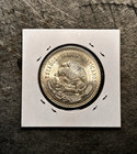  bu  1948 Mexico Cuauhtemoc Cinco Pesos 0 900 Eagle On Back Silver Coin