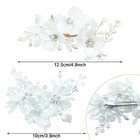 Rhinestone Wedding Hair Clips 2 Pcs Shell Flower Crystal Bridal Headpieces