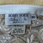 Vintage Hobby Horse Gold Metallic Lace Show Vest M White Floral Embroidery Y2k