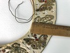 Vintage Beaded Ivory Satin Collar Gold Metal Embroidered Butterflies