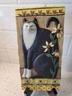 2 Vintage E smithson Folk Art Cat 3d Signed Wall Plaques   Daisy      Snow Rose 