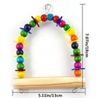 Colorful Wooden Bird Swing Toy Wood Parrot Perch Stand Play Gym For Small 