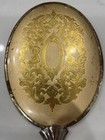 Vintage Gold   Silver Colored Hand Held Vanity Mirror 13 75    Art Nouveau Floral