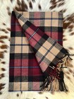 New 100  Cashmere Scarf Red Black Check Plaid Made In Scotland Soft Warm