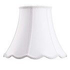 White Bell Lamp Shade 6x11 5x9 Scalloped Trim Polyester With Harp Set Table Lamp