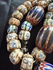 Old Ancient Antique Venetian Chevron Glass Bead Strand Trade Beads