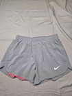 Nike Dri-fit Running Shorts Small Gray Pink Liner Just Do It Women   s Activewear