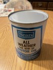 Nice Sears All Weather Motor Oil 1qt  10w 30 Vintage Metal Can - Empty 