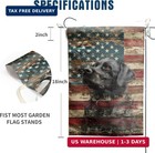 Black Lab American Garden Flag Patriotic Labrador Dog 4th Of July Yard Banner 12