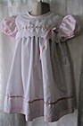 Girls Vtg Dress Easter Spring Cotton Pink  White Embroidered    Sz 3-4