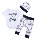 Newborn Infant Baby Boy Clothes Short Sleeve Romper Deer Printing Pant Outfits