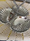 Vintage Irvinware 3 Section Silverplated Scalloped Shell Serving Tray
