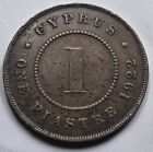 Cyprus 1 Piastre 1922 Coin Of Kgv Rare In Vf