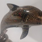  Engraved Brass Dolphin Statuette Balancing Ball 10 5  Tall From Pakistan 