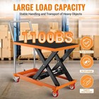 1100lbs Hydraulic Manual Single Scissor Lift Table Cart 32  Lifting Height