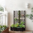 Wicker Trellis Planter  Outdoor Raised Garden Bed With Drainage Holes brown