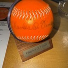 1976 Vintage Official Charles O  Finley Orange Baseball Autograph By Finley Coa