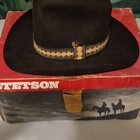 3x Stetson Western Hat Black Vintage Band Original Box 7 1 4
