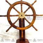 Wooden Ship Wheel With Brass Work Perfect W stand Nautical Theme For Home Decor