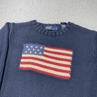 Polo Ralph Lauren Sweater Kids 6 Blue American Flag Knit Cotton Pullover Usa