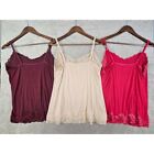 Lane Bryant Lace Cami Tank Top Women s 14 16 Rayon Lingerie Sleepwear Lot Of 3