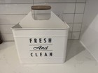 Farmhouse Metal Cleaning Caddy    fresh And Clean    Wood Handle Laundry Room