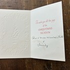 Vintage Mid-century Christmas Card Red And Gold Foil Embossed Christmas Tree