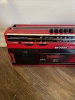 Read Vintage Sharp Qt-242 Rare Red Color Boombox Classic Stereo Radio Cassette
