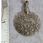Clover Antique Style Thread Cutter Pendant Floral Burnished Brass Japan 3106