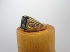 Vintage 10k Yellow Gold  Men s Freemason Masonic Mason Onyx Ring  Deco Style