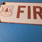 Vintage Forest Service Sign - Fire Warning Camping Hike Plate Gas Porcelain Sign