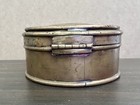 Vintage Round Metal Hinged Lid Storage Box  Copper Container