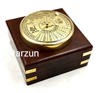 Brass Vintage Nautical 40 Years Calendar With Wooden Box Anchor Designe Handmade