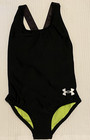 Under Armour Little Girls One-piece Swimsuit New Sz 4 Black Swimwear Racer Sport